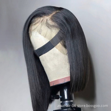 Straight Bob Wig Human Hair Extension Hd Full Lace Front Wig Wholesale Raw Brazilian Virgin Human Hair Glueless Lace Frontal Wig